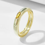 New Trendy S925 Silver Yellow CZ Ring