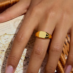 Double Color Plated Stainless Steel Polish Ring