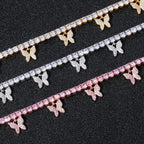 4mm Single-Row Butterfly Zirconia Necklace