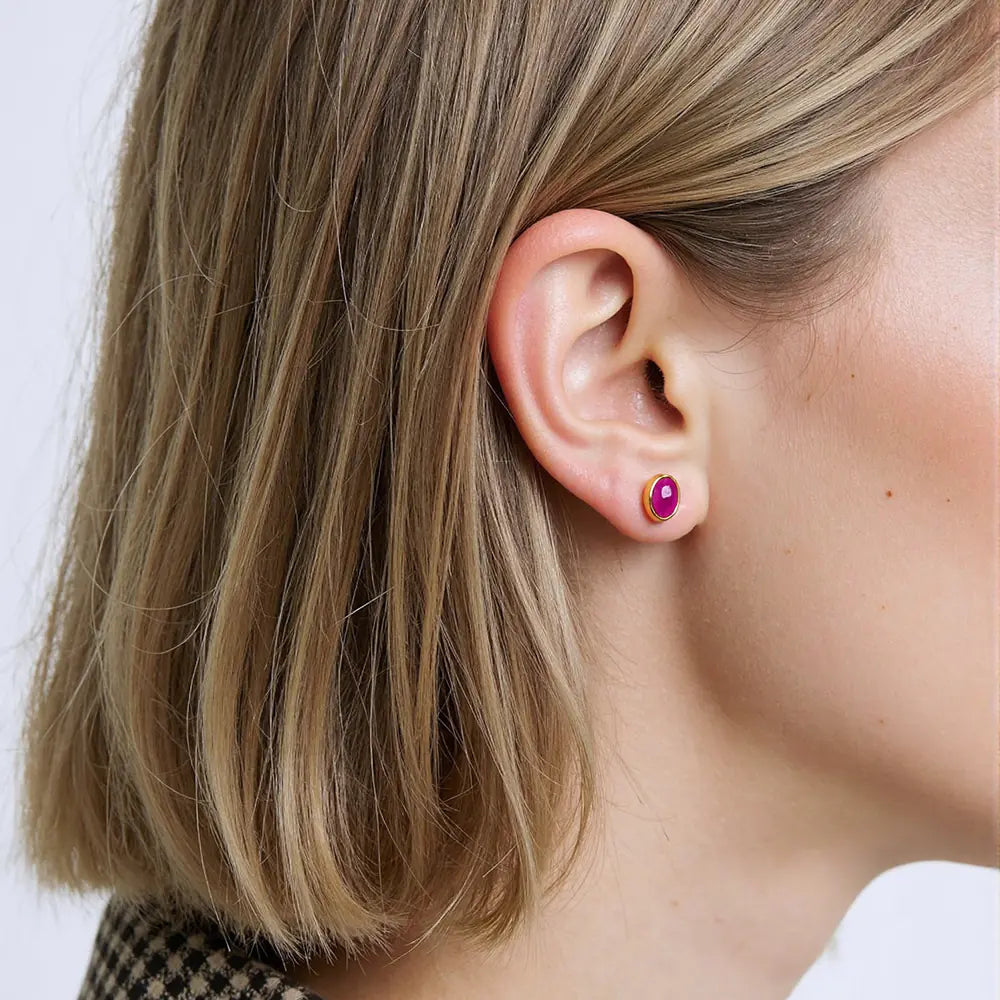 925 Silver Gold Colored CZ Stud Customized