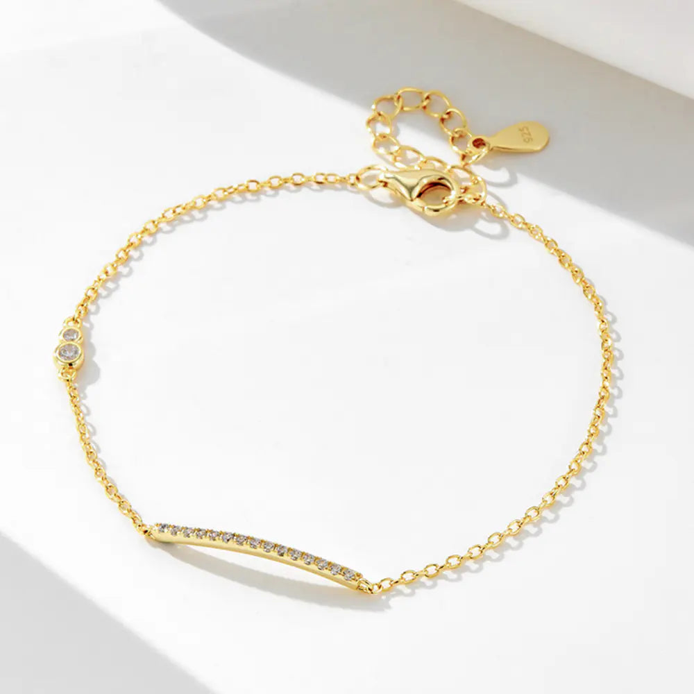 S925 Pure Silver CZ Adjustable Bracelet