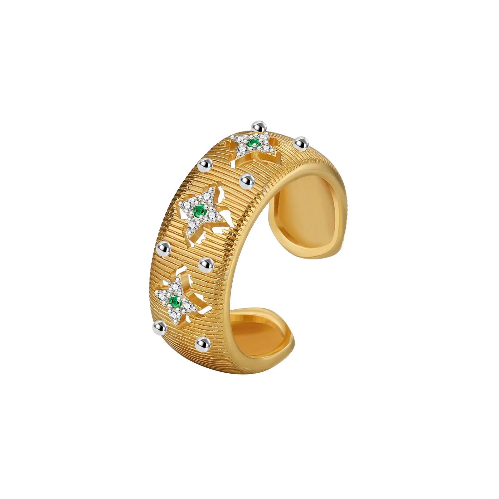 Retro Fashion Brass CZ Adjustable Women Rings