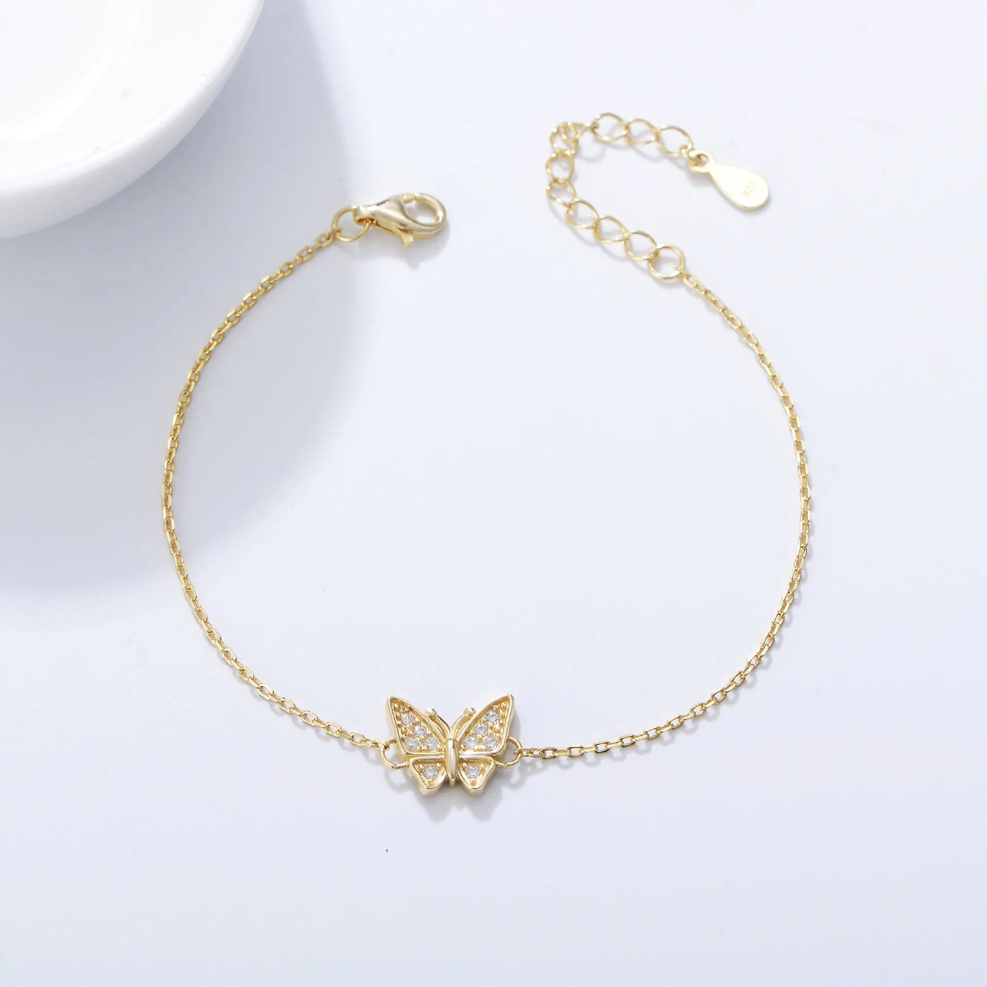 New Butterfly 925 Sterling Silver CZ Bracelet