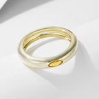 New Trendy S925 Silver Yellow CZ Ring