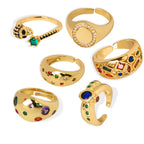 New Gold Plated Brass Rainbow CZ Ring