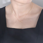 925 Sterling Silver Heart CZ Chain Necklace