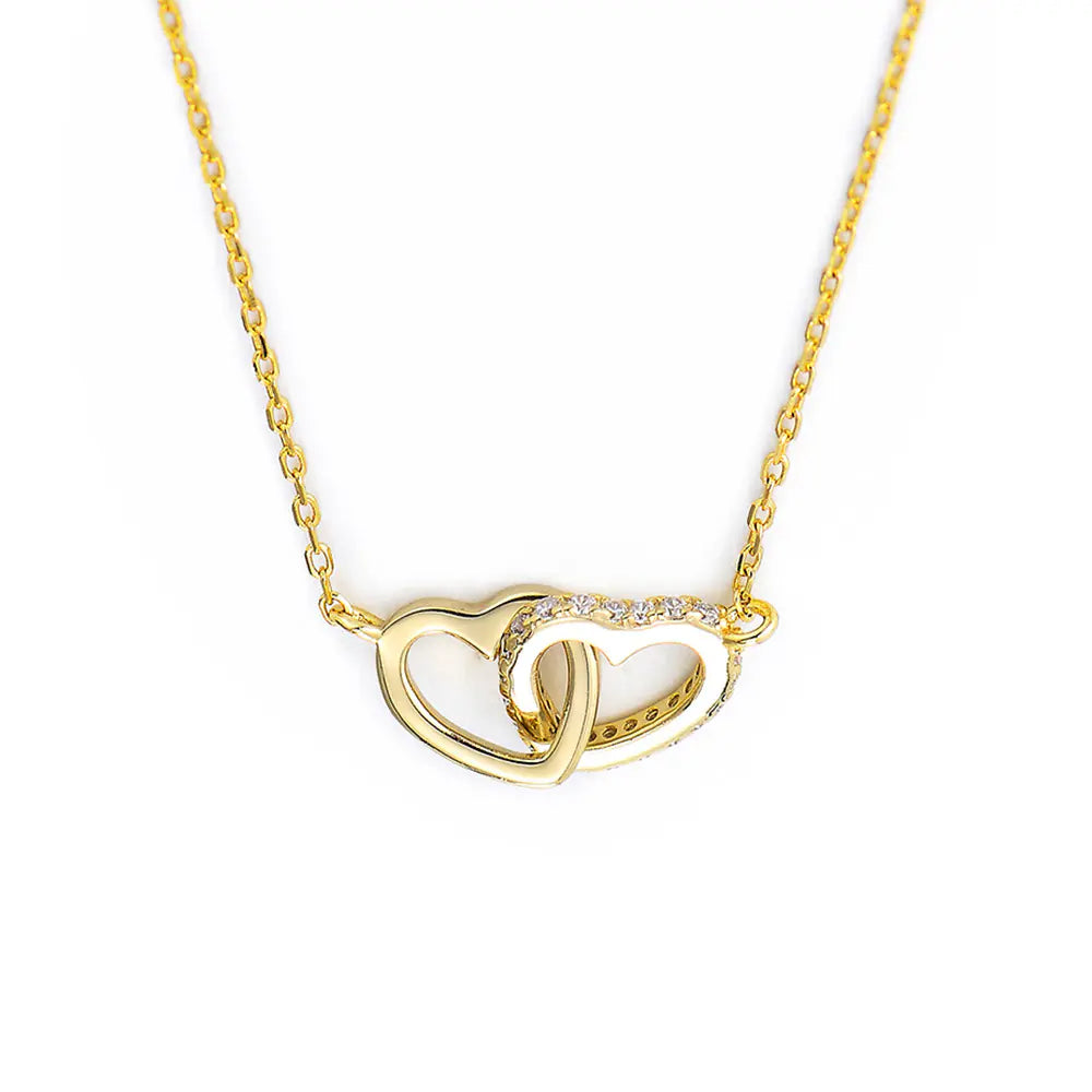 925 Sterling Silver Heart CZ Chain Necklace