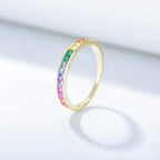 925 Sterling Silver Colored Cubic Zircon Ring