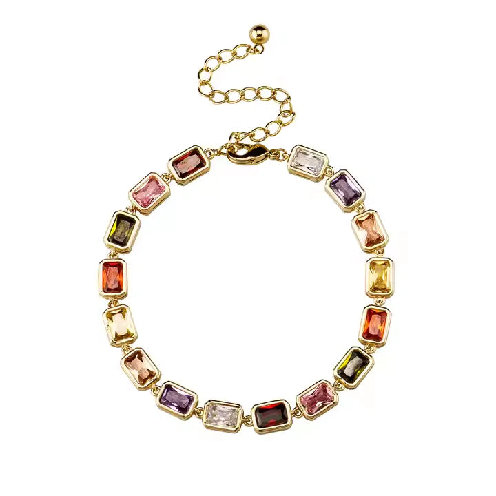 Fashionable and Colorful Square Candy Cuban Bracelet Chain