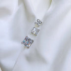 S925 Silver Stylish Princess Square-Shaped Earrings