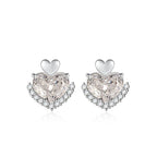 Stylish Heart-shaped High Carbon Diamond Stud Earrings