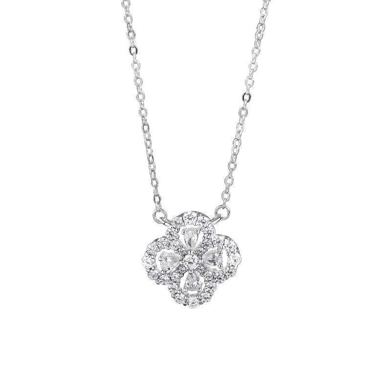 925 Sterling Silver Four Leaf Clover Necklace