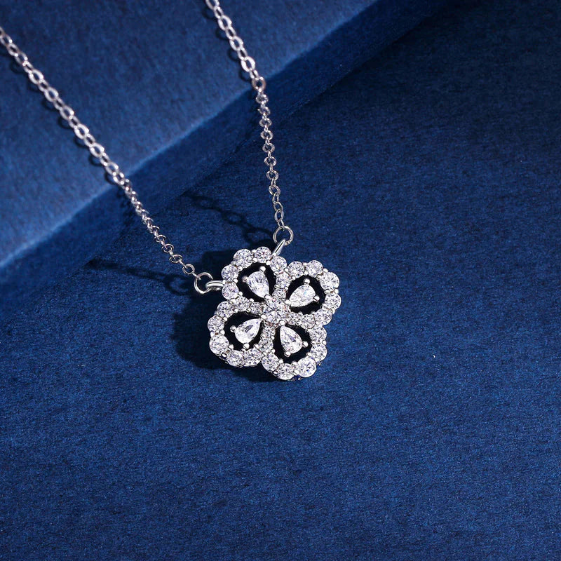 925 Sterling Silver Four Leaf Clover Necklace