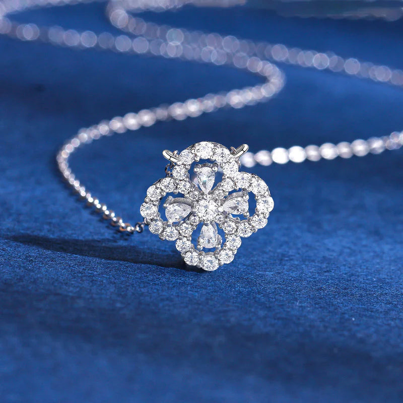 925 Sterling Silver Four Leaf Clover Necklace