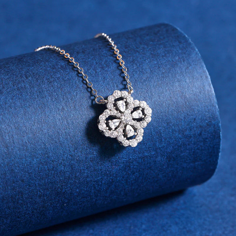 925 Sterling Silver Four Leaf Clover Necklace