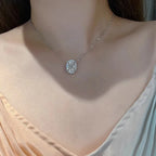 Oval Super Sparkling Cubic Zirconia Necklace