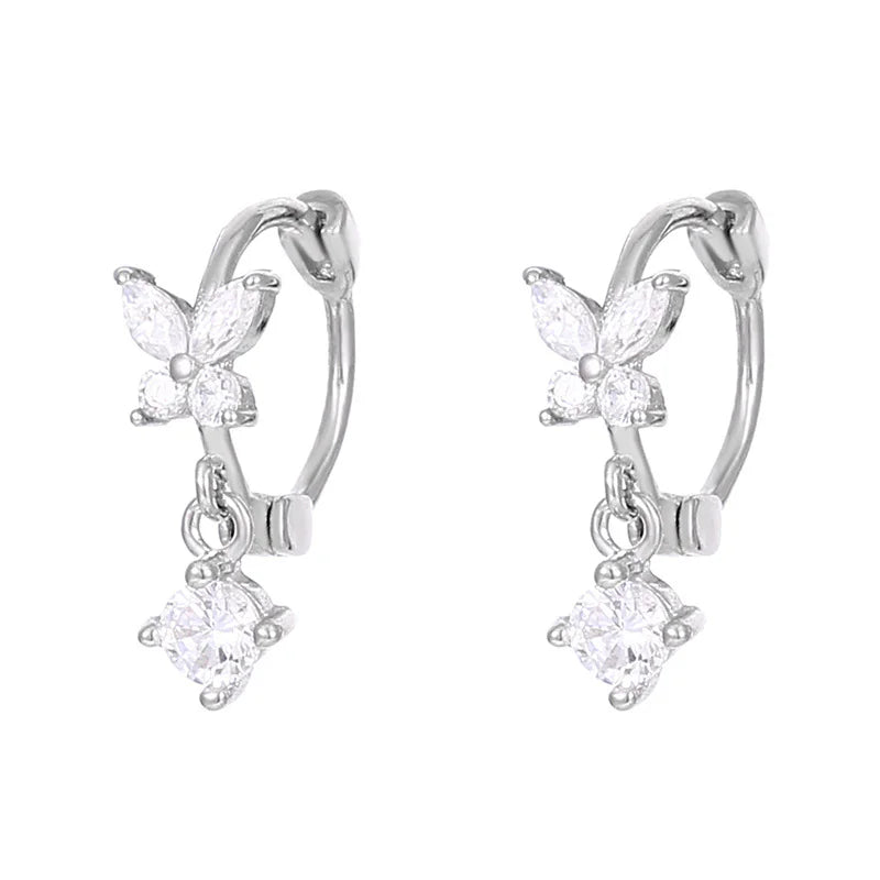 S925 Silver Delicate Zirconia Butterfly Earring
