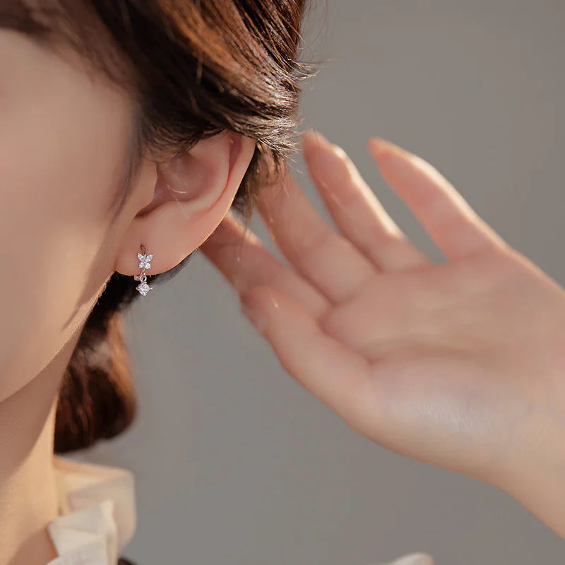 S925 Silver Delicate Zirconia Butterfly Earring