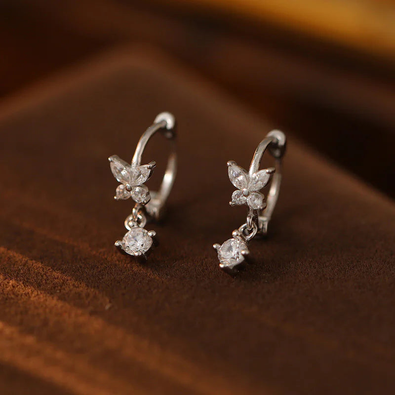 S925 Silver Delicate Zirconia Butterfly Earring