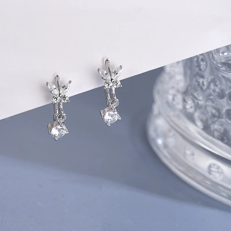S925 Silver Delicate Zirconia Butterfly Earring