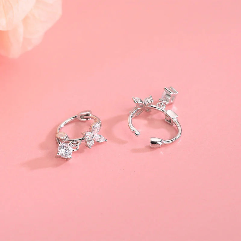 S925 Silver Delicate Zirconia Butterfly Earring
