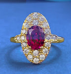 Retro Exquisite Red Cubic Zirconia Ring