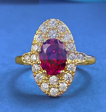 Retro Exquisite Red Cubic Zirconia Ring