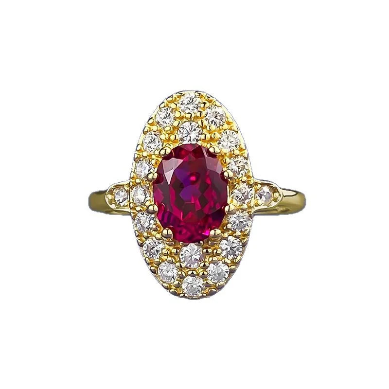 Retro Exquisite Red Cubic Zirconia Ring