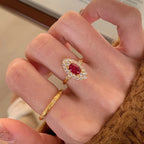 Retro Exquisite Red Cubic Zirconia Ring