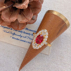 Retro Exquisite Red Cubic Zirconia Ring
