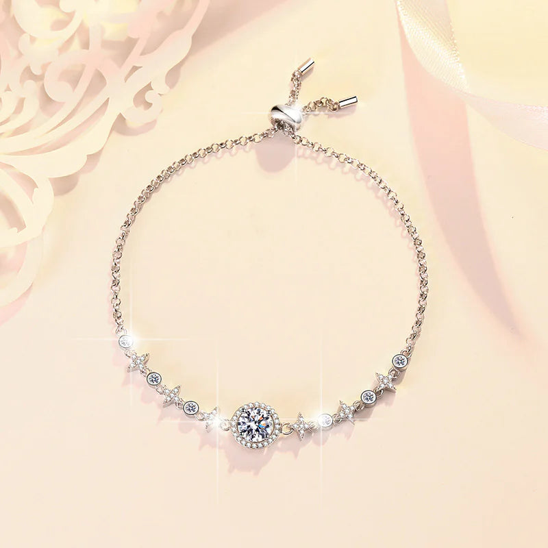 S925 Sterling Silver Elegant Moissanite Bracelet