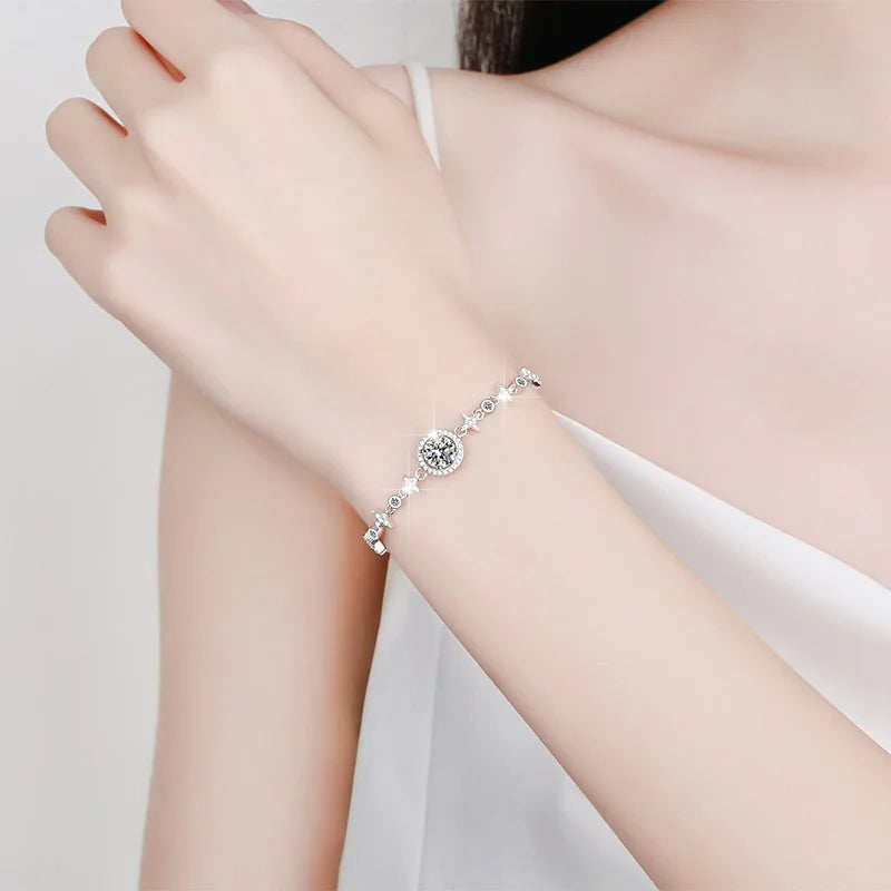 S925 Sterling Silver Elegant Moissanite Bracelet