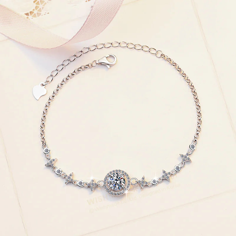 S925 Sterling Silver Elegant Moissanite Bracelet