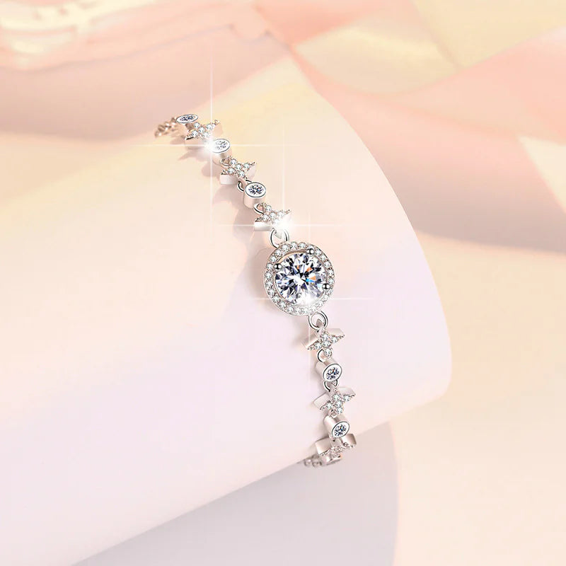 S925 Sterling Silver Elegant Moissanite Bracelet
