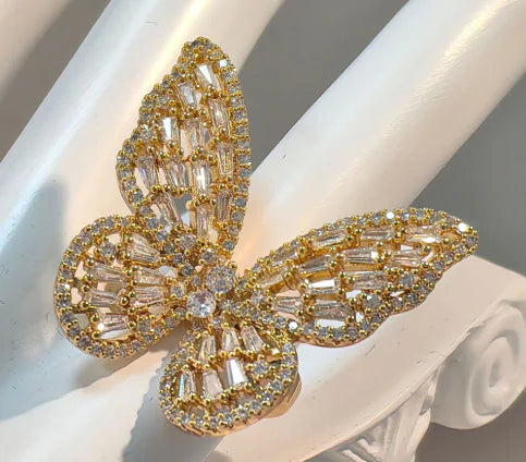 Hoteselling Zircon Butterfly Open Ring