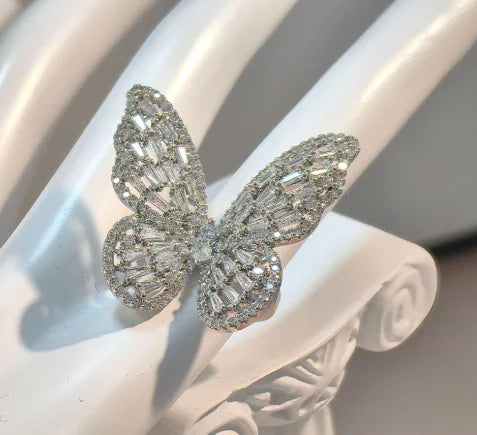 Hoteselling Zircon Butterfly Open Ring