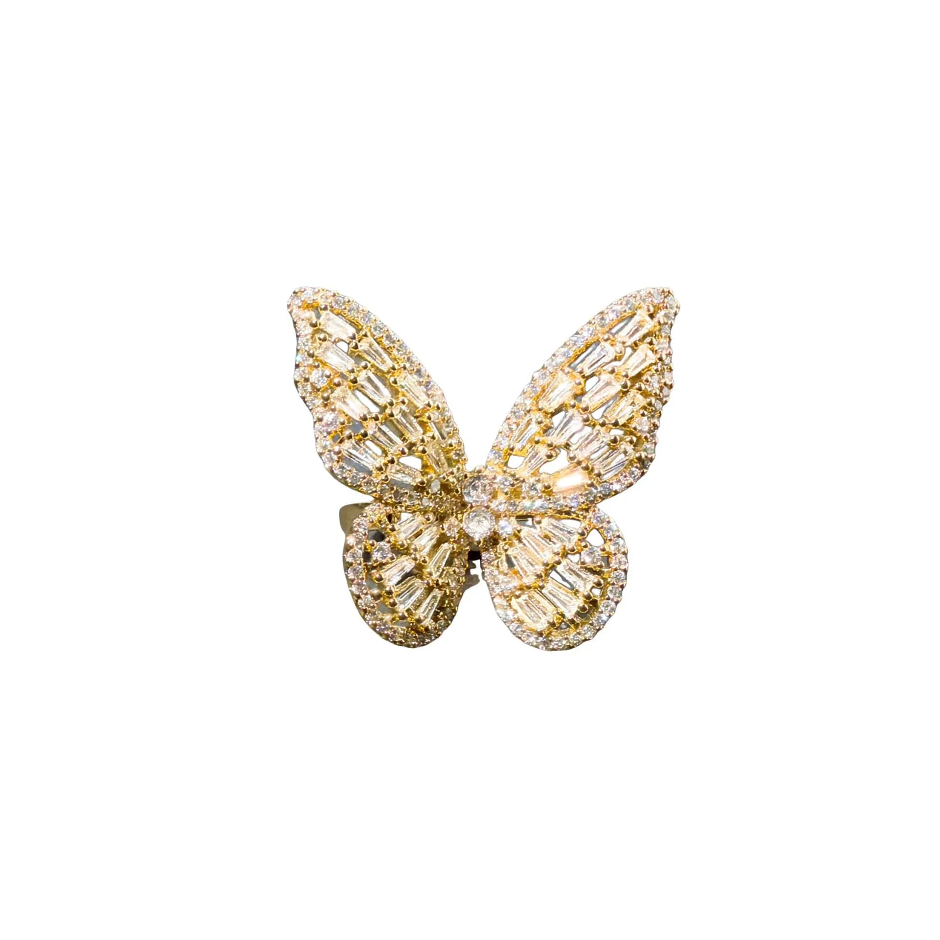 Hoteselling Zircon Butterfly Open Ring