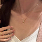 S925 Sterling Silver Iris Flower Necklace