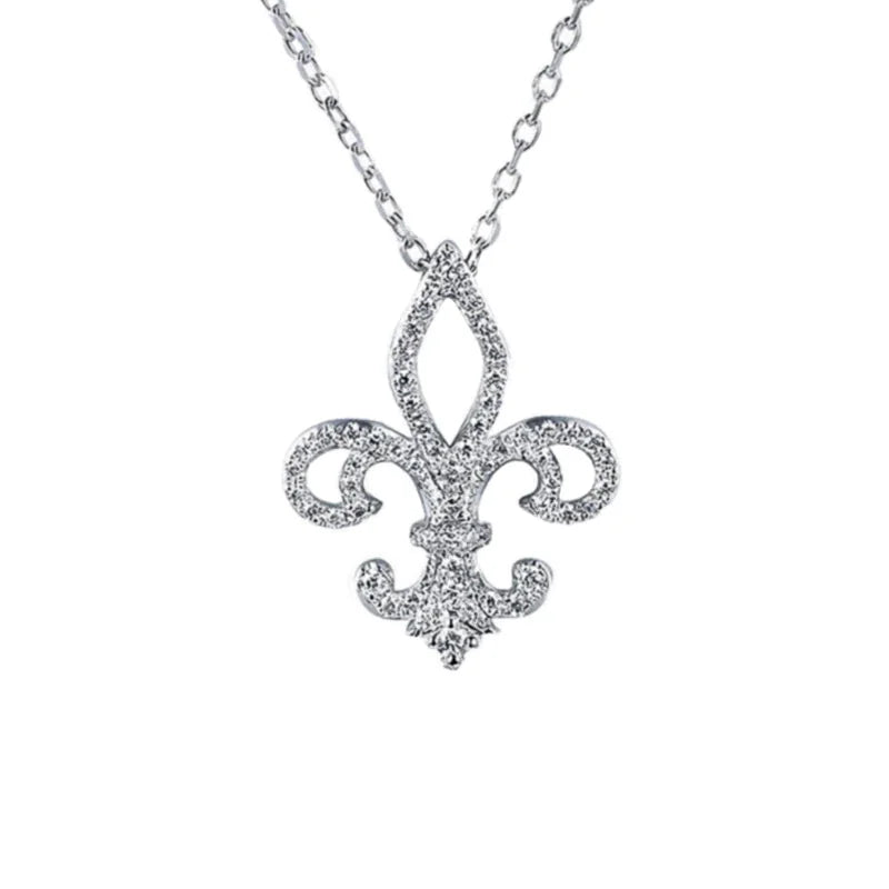 S925 Sterling Silver Iris Flower Necklace