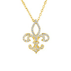 S925 Sterling Silver Iris Flower Necklace