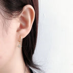 S925 Sterling Silver Star Moon Ear Clips