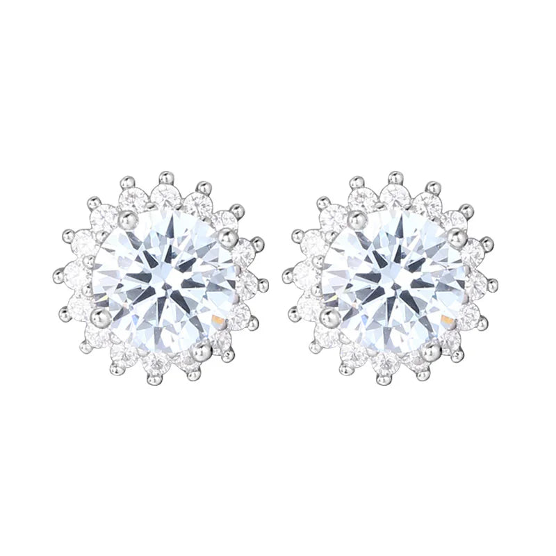 S925 Sterling Silver Sunflower-shaped Earrings
