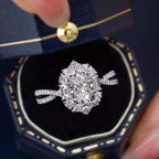 S925 Silver Moissanite Oval-shaped Ring