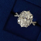 S925 Silver Moissanite Oval-shaped Ring