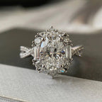 S925 Silver Moissanite Oval-shaped Ring