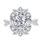 S925 Silver Moissanite Oval-shaped Ring
