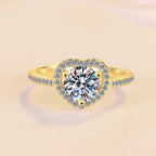 1Ct Moissanite Heart Trendy love Ring