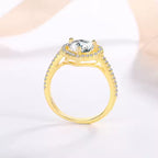 1Ct Moissanite Heart Trendy love Ring