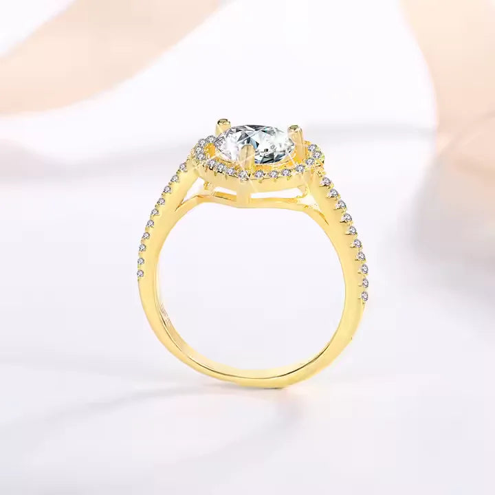1Ct Moissanite Heart Trendy love Ring