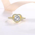 1Ct Moissanite Heart Trendy love Ring
